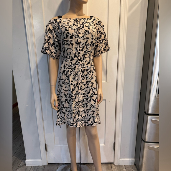 Proenza Schouler Scribble-Rose Crisscross Back Dress - Picture 4 of 15